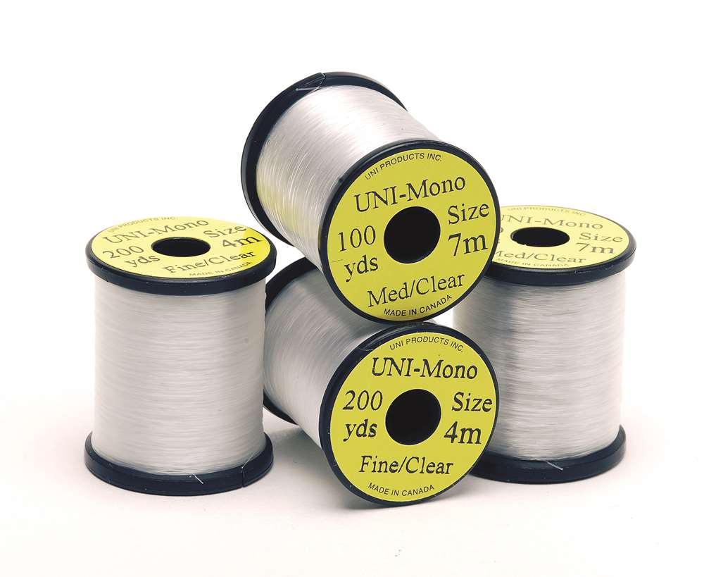 Uni Mono Clear Tying Thread Medium Clear (Pack 20 Spools) Fly Tying Materials (Product Length 100 Yds / 91m 20 Pack)
